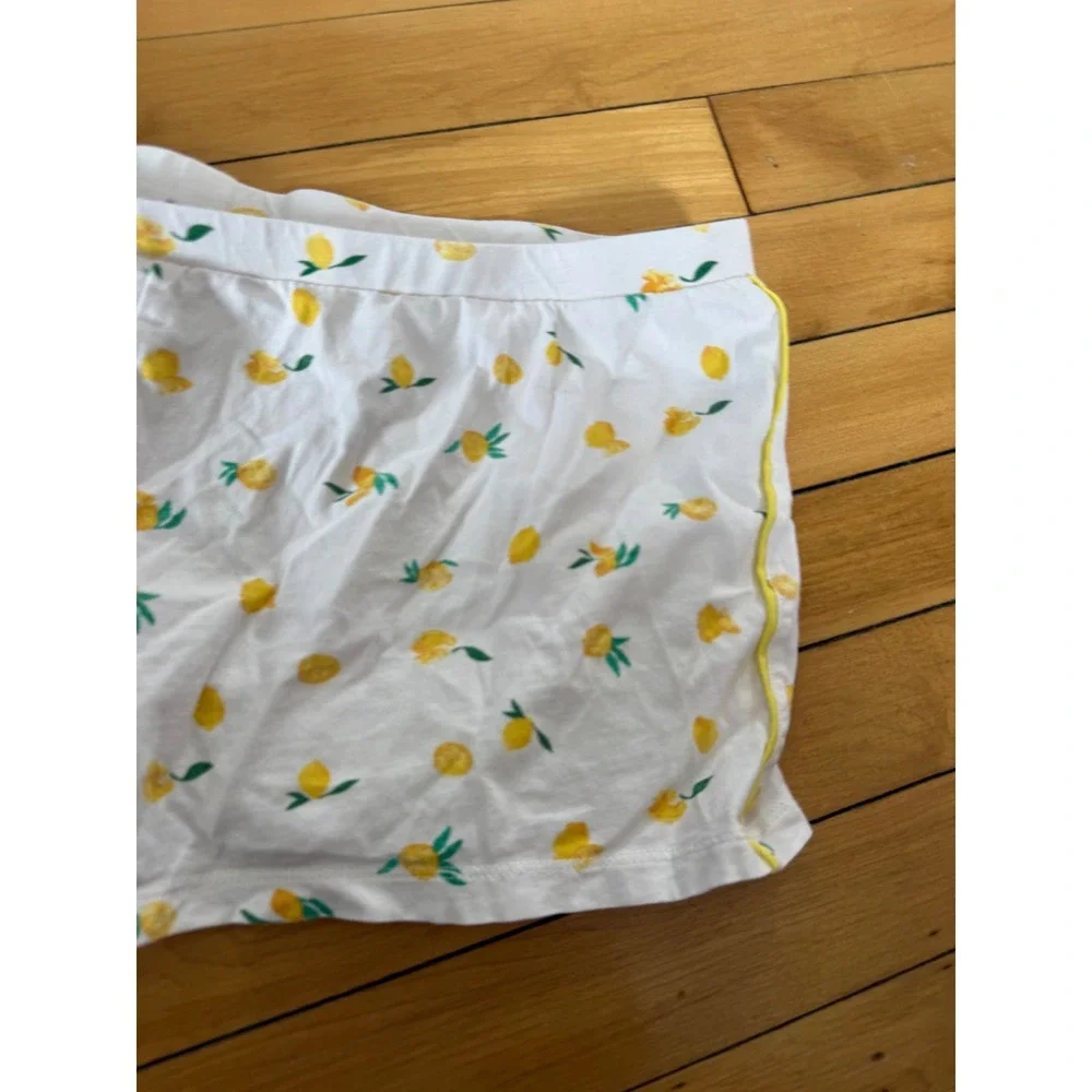 J.Crew lemon print‎ white pj lounge shorts
